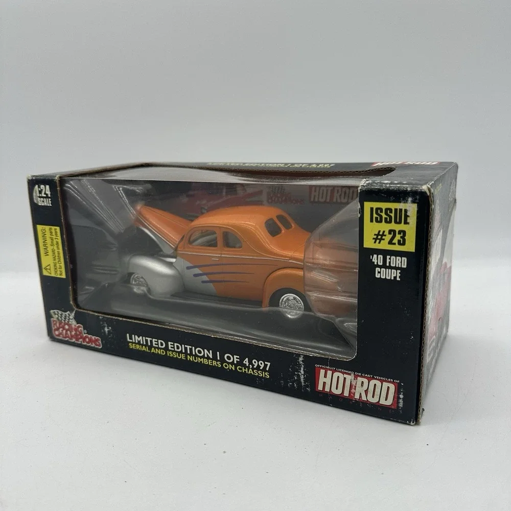 Racing Champions 1:24 Scale Hot Rod '40 Ford Coupe   Issue #23 Orange/Silver Car
